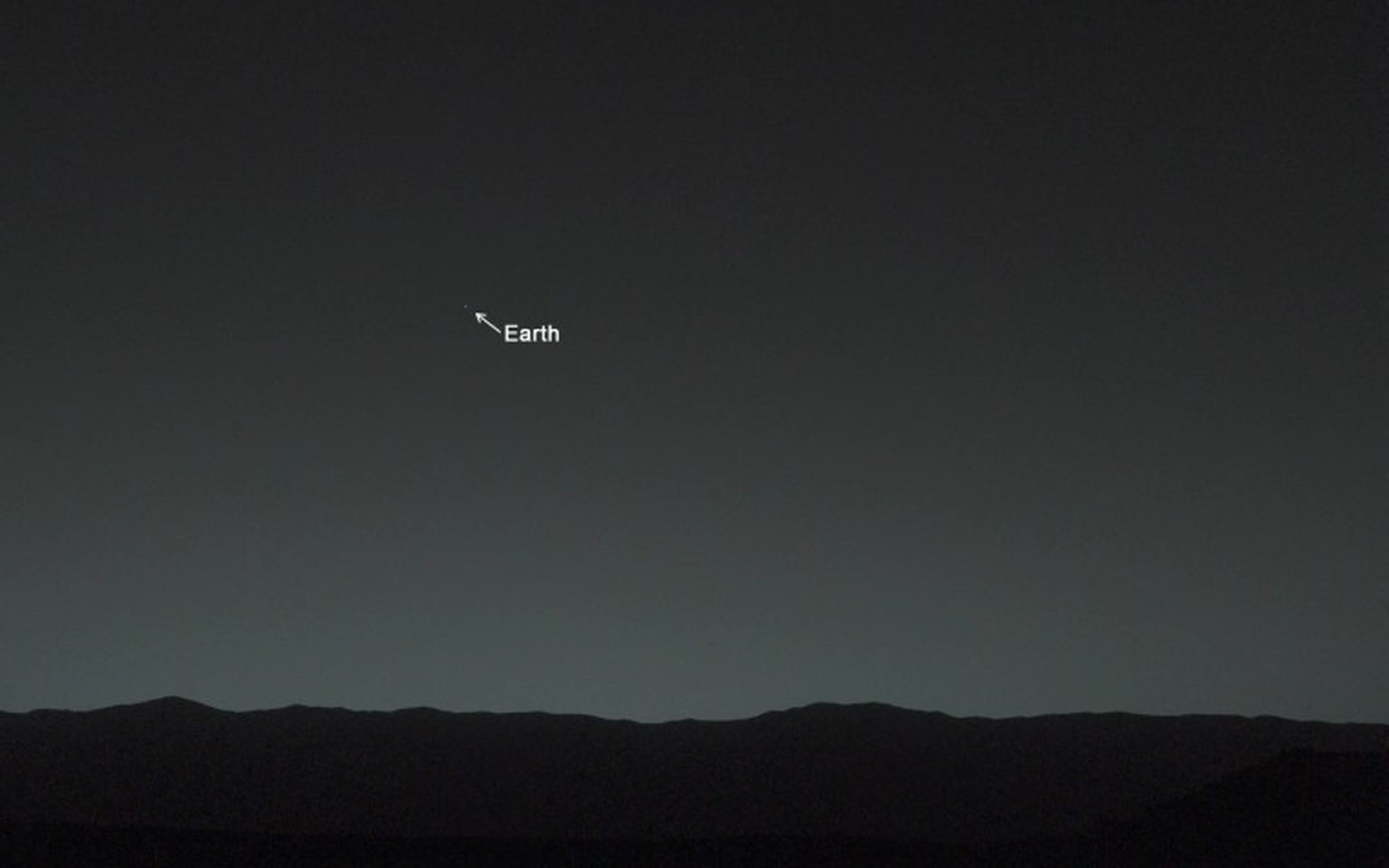 Die Erde vom Mars aus gesehen, 31. Januar 2014, vom Mars-Rover Curiosity aufgenommen.