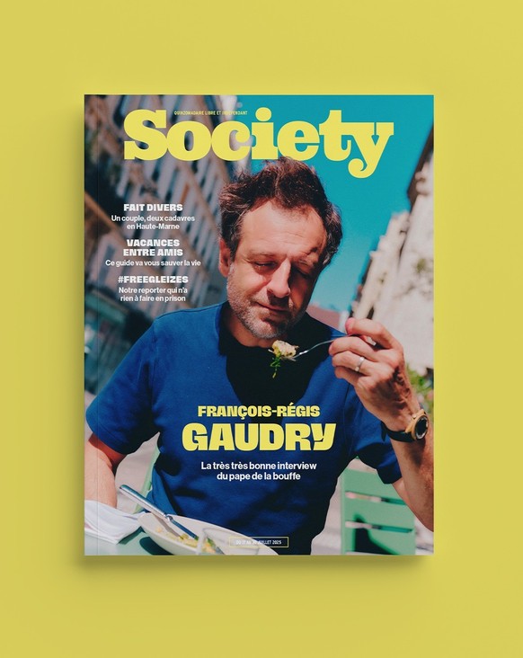 La Une de Society avec François-Régis Gaudry.