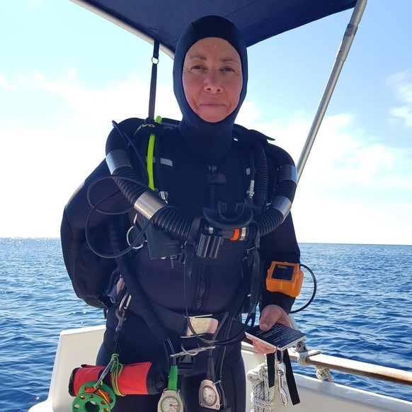 Sandrine Ruitton avant la plongée.