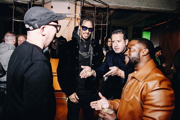 Brian Donnelly aka Kaws, Larry Bourgeois, François-Henry Bennahmias and Kevin Hart at the Audemars Piguet Party held at Domino Sugar Factory on November 30, 2023 in New York, New York. (Photo by Nina  ...