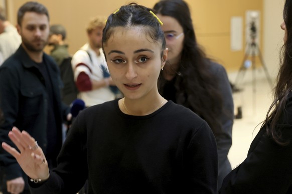 Actor Charlotte Arnould arrives at the courtroom, while Depardieu, who is facing trial for the alleged sexual assaults of two women on a film set in 2021, did not appear before a criminal court, Monda ...