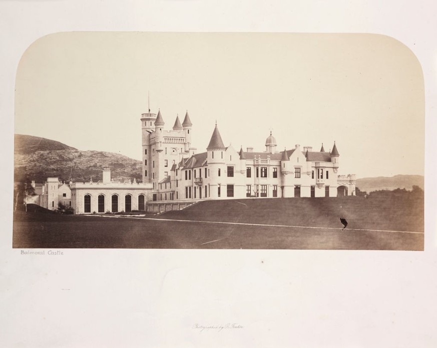 &quot;SCOTLAND - JANUARY 26: Photograph by Roger Fenton (1819-1869) of Balmoral Castle, Aberdeenshire, the Scottish home of the Royal Family, just after it had been built. Fenton was probably commissi ...