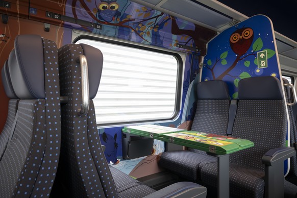 Vue interieur de l&#039;espace familles d&#039;une voiture 2eme classe du train ICN &quot;Mani Matter&quot;, lors d&#039;une presentation des CFF de leur premier train Intercity pendulaires (ICN) enti ...