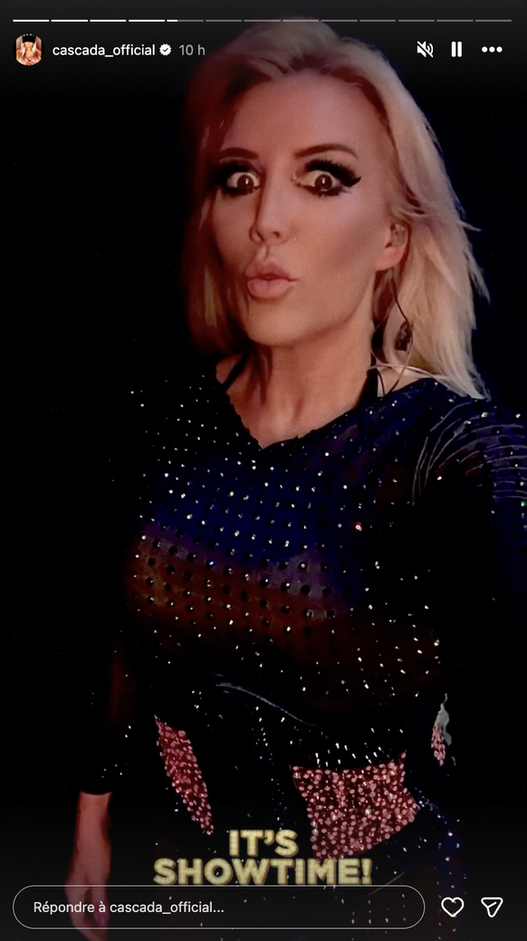Quelques minutes avant de monter sur scène, la chanteuse de Cascada partageait une dernière story sur Instagram.