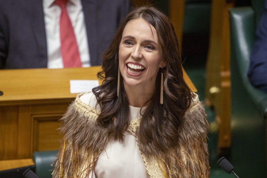 Jacinda Ardern makes her final speech to New Zealand&#039;s Parliament in Wellington, on Wednesday, April 5, 2023, after her five-year tenure as prime minister. A global icon of the left and an inspir ...