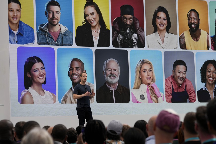 Mark Zuckerberg, le fondateur et PDG de Meta, lors d'une présentation au siège de son entreprise, en Californie.