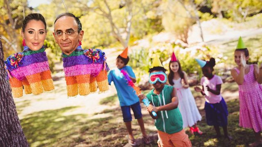 pinata de la télé-réalité et pinata Eric Zemmour