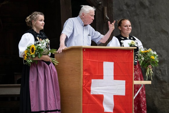 L'ancien conseiller fédéral Christoph Blocher prendra la parole lors des Jeux de Tell à Interlaken.