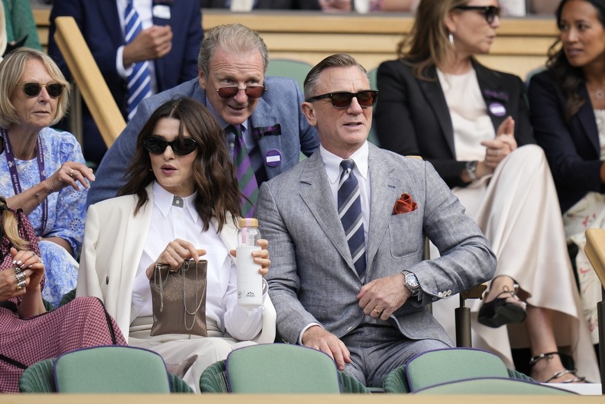 epa10750159 Britain&#039;s Catherine Princess of Wales (L) and Spain&#039;s King Felipe VI (R) have a chat during the Men&#039;s Singles final match Novak Djokovic of Serbia against Carlos Alcaraz of  ...