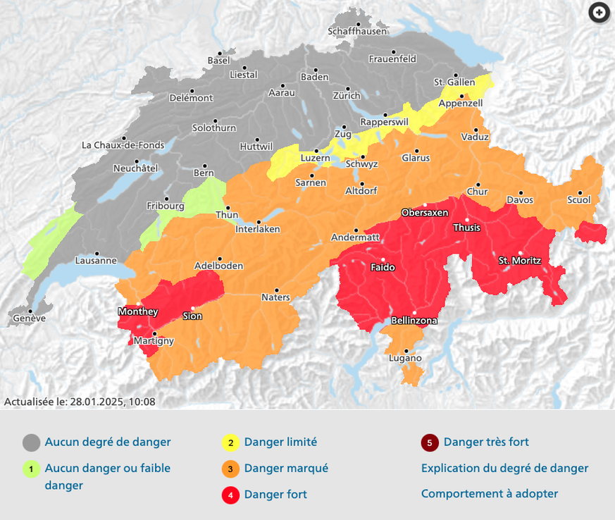 le danger d’avalanches grimpe en flèche.