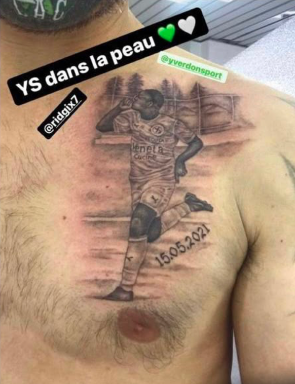 Un supporter de Yverdon-Sport s'est tatoué la silhouette de Ridge Mobulu.