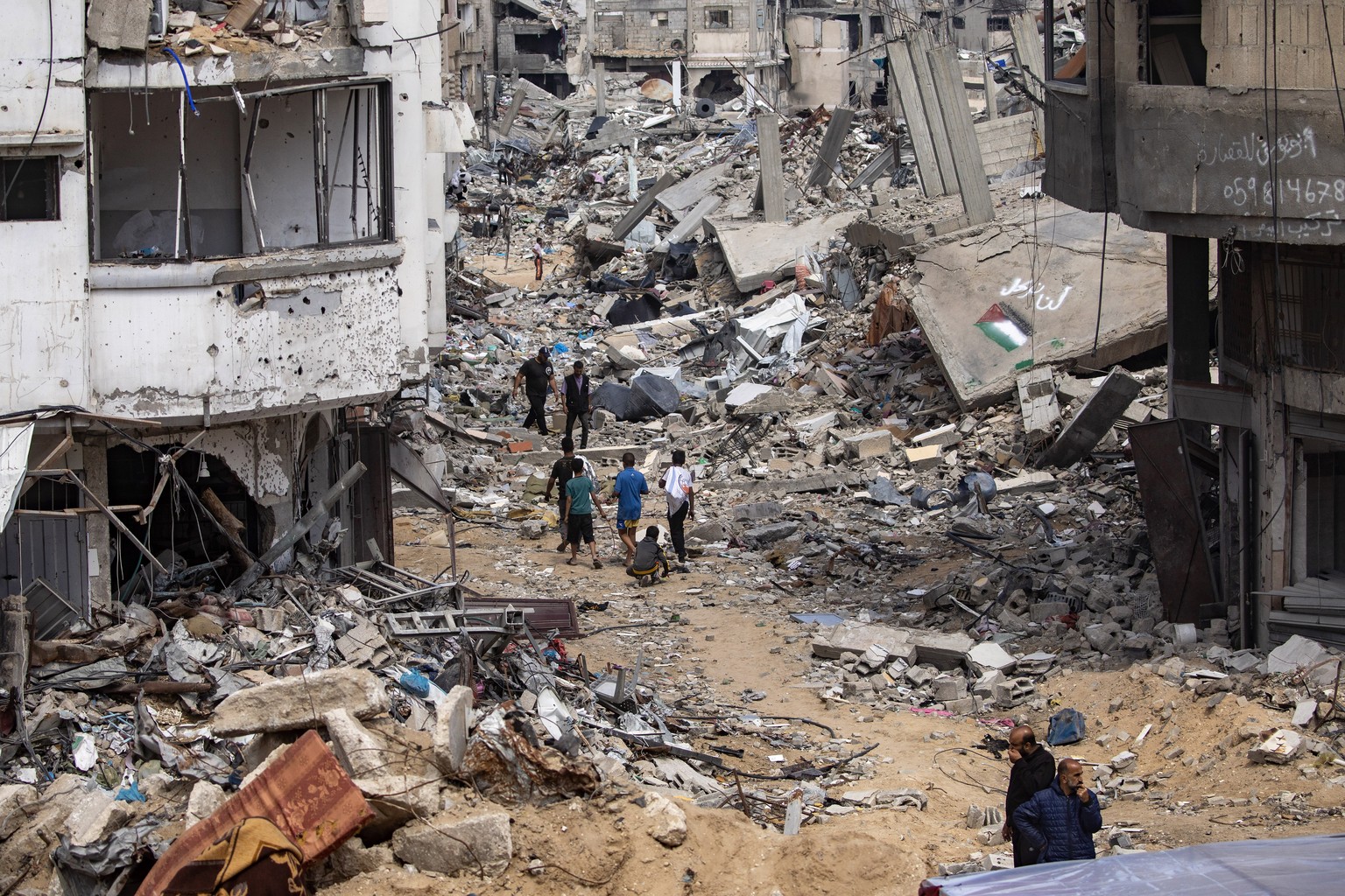 Maisons détruites à Rafah.