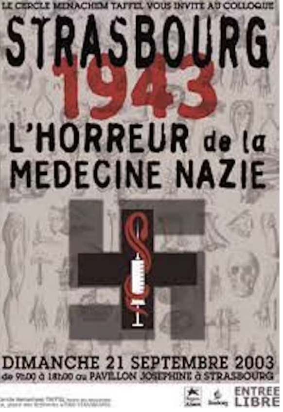 Affiche du colloque organisé en septembre 2003 par le Cercle Taffel. C’est au cours de ce colloque qu’Hans-Joachim Lang a dévoilé l’identité nominative des 86 victimes.