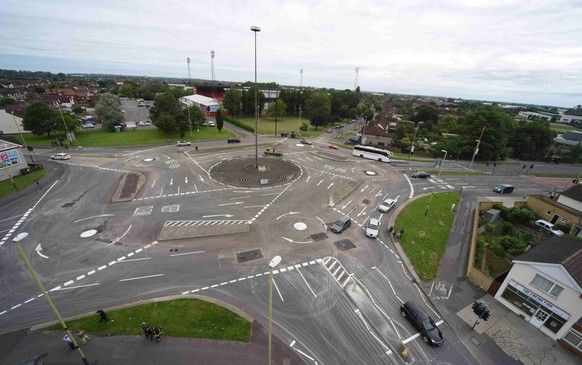 Le Magic Roundabout de Swindon, au Royaume-Uni. Effectivement, ça n'a pas l'air simple.