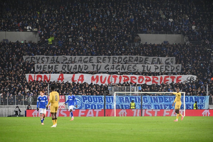 FOOT LIGUE EUROPA CONFERENCE 2025 STRASBOURG-CRYSTAL PALACE 2-1 STADE DE LA MEINAU STRASBOURG FRANCE 27/11/2025 FAUGERE FRANCK crystal palace retrograde en c4 meme quand tu gagnes, tu perds non a la m ...