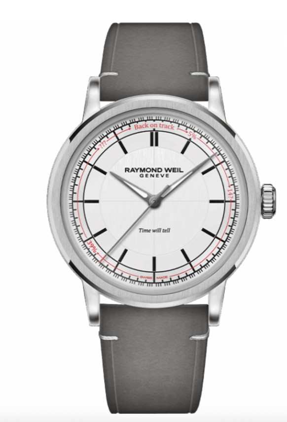 La montre au chiffre symbolique produite par Raymond Weil.
