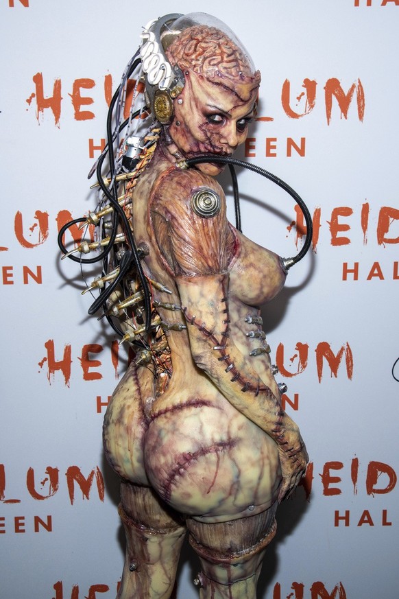 Heidi Klum in costume attends her Halloween party at Cathedrale on Thursday, Oct. 31, 2019, in New York. (Photo by Charles Sykes/Invision/AP)