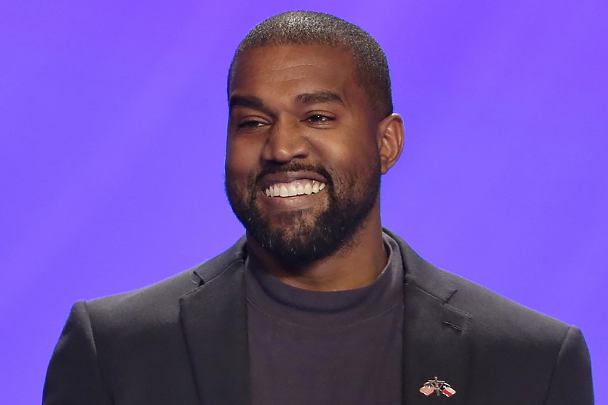 FILE - In this Nov. 17, 2019, file photo, Kanye West appears on stage during a service at Lakewood Church in Houston. West turns 45 on June 8. (AP Photo/Michael Wyke, File)
Kanye West