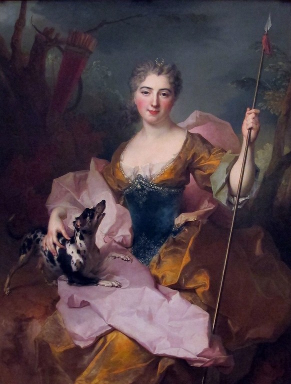 Portrait de la baronne Françoise Turrettini par Nicolas de Largillière, 1721.
https://commons.wikimedia.org/wiki/File:Nicolas_de_largilliere,_ritratto_di_francesca_turrettini_come_diana,_1721.JPG