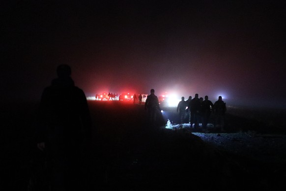 Turkish rescue teams search for the remains of a private jet carrying Libya's military chief and four others that crashed after taking off from Ankara, killing everyone on board, in Ankara, Turke ...