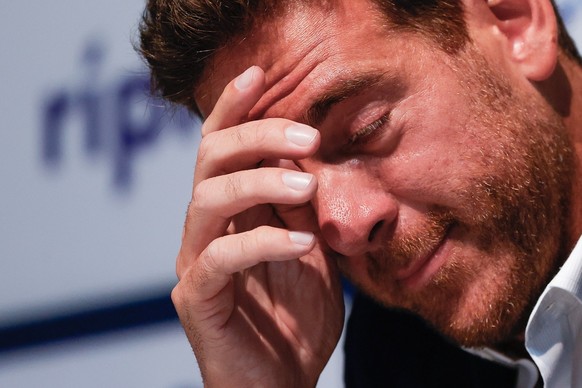 epa09730699 Argentine tennis player Juan Martin del Potro speaks during a press conference in which he announced his retirement after the Argentina Open, in Buenos Aires, Argentina, 05 February 2022.  ...