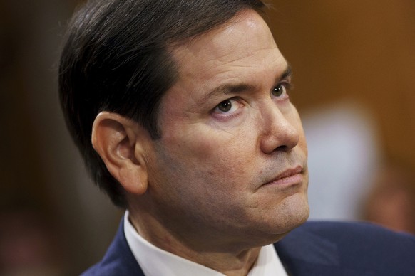 epa12369807 US Secretary of State Marco Rubio attends a hearing of the Senate Committee on Foreign Relations at the US Capitol in Washington DC, USA, 11 September 2025. The hearing was to consider the ...