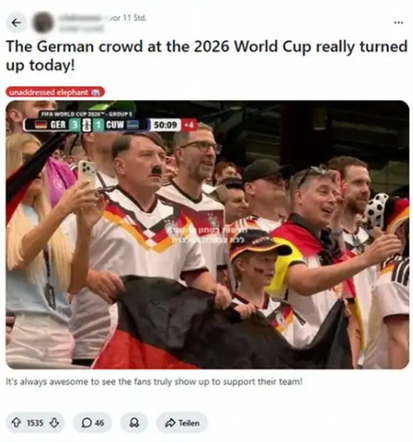 Le sosie d'Hitler, prétendument présent lors de la victoire allemande contre Curaçao, a atteint des millions de vues sur les réseaux sociaux.