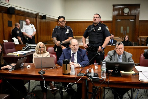 Harvey Weinstein appears for his rape and sexual assault trial at Manhattan Criminal Court, New York City, U.S, May 22, 2025. Curtis Means/Pool via REUTERS