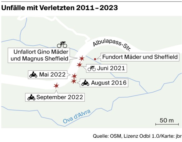 Die Linkskurve auf der Albulastrasse galt seit Ende März 2023, also zweieinhalb Monate vor dem Start der Tour de Suisse, als Unfallschwerpunkt. Der Kanton Graubünden hatte damals aber darauf verzichte ...