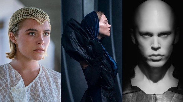 Florence Pugh, Léa Seydoux et Austin Butler dans Dune Partie 2
