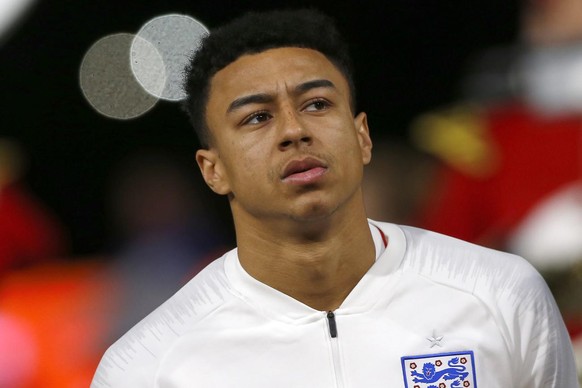 England&#039;s Jesse Lingard lines up prior to the international friendly soccer match between the Netherlands and England at the Amsterdam ArenA in Amsterdam, Netherlands, Friday, March 23, 2018. (AP ...