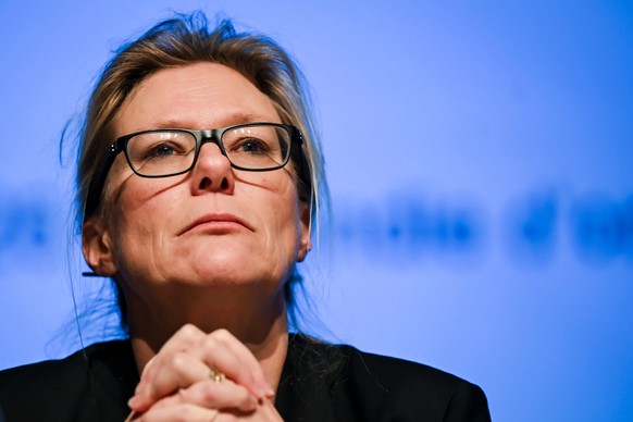 Beatrice Pilloud, Attorney General of the Canton of Valais, attends a press conference in Sion, Switzerland, Friday, Jan. 2, 2026. (Jean-Christophe Bott/Keystone via AP)
Switzerland Bar Fire