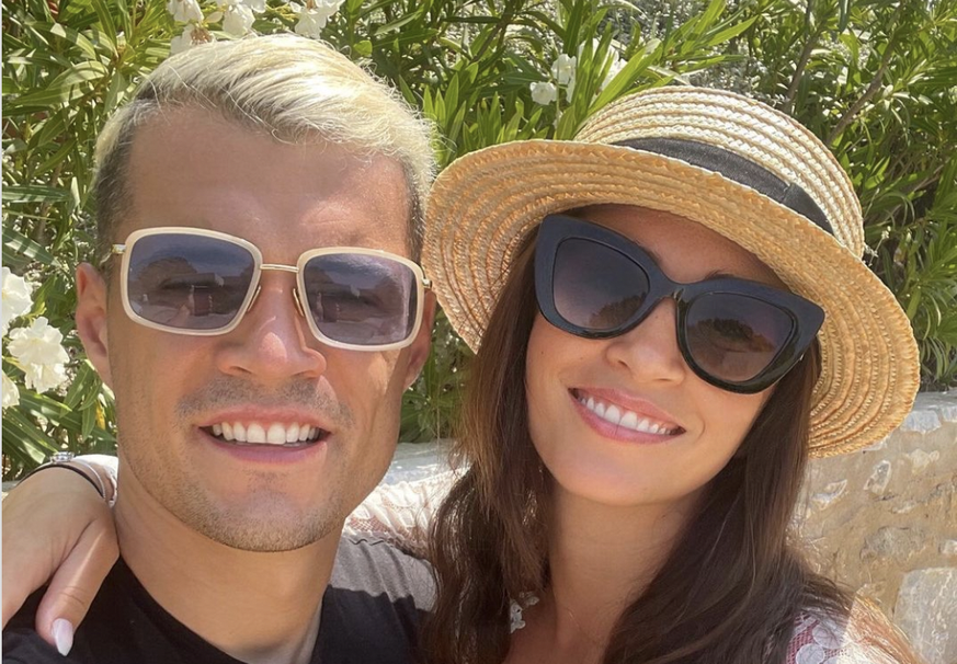 Granit Xhaka et sa compagne Leonita.