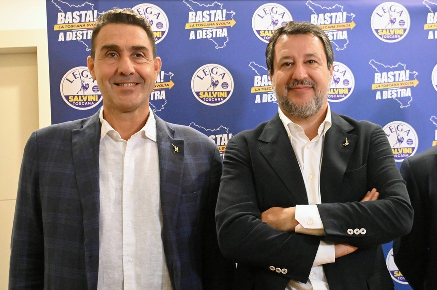 Presentation of the lists for the regional candidates of the Lega party Lega party secretary Matteo Salvini and deputy secretary Roberto Vannacci present the candidate lists for the upcoming Tuscan re ...