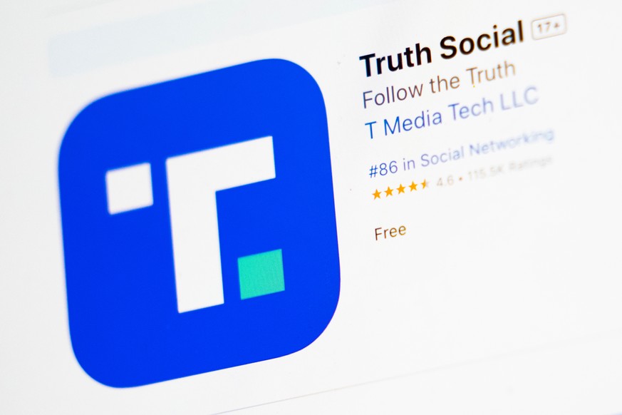 FILE - The download screen for Truth Social app is seen on a laptop computer, March 20, 2024, in New York. (AP Photo/John Minchillo, File)
Trump Media CEO Out