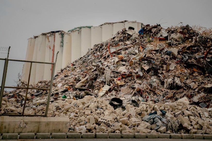 BEIRUT, LEBANON - AUGUST 4, 2022: Scene from the Port of Beirut. (Photo by Manu Ferneini/For The Washington Post via Getty Images)