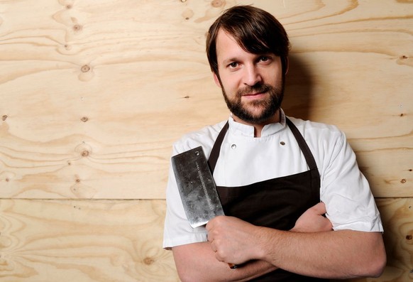 Noma restaurant chef Rene Redzepi pose for portraits at the Greenhouse pop up Restaurant on 8th March 2012 in Melbourne Australia.
(Picture by Martin Philbey)