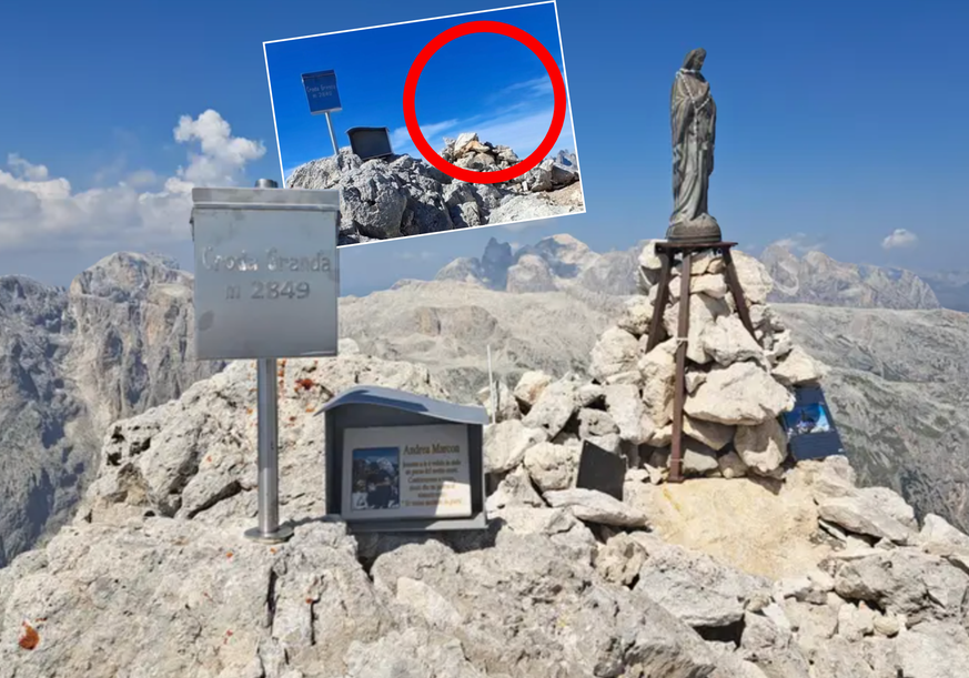 Ils vandalisent la Vierge de la Croda Granda à Gosaldo