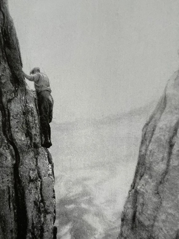Des ascensions périlleuses: le roi Albert Ier de Belgique dans les Lobhörner près de Mürren, en 1929.