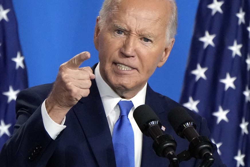 President Joe Biden speaks at a news conference Thursday July 11, 2024, on the final day of the NATO summit in Washington. (AP Photo/Jacquelyn Martin)
Joe Biden