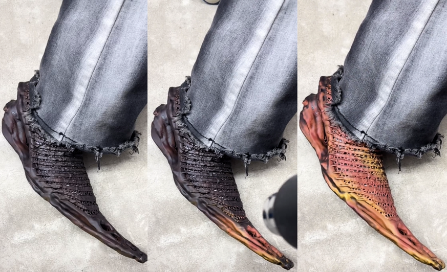 La marque Scry, basée à Beijing, lance une nouvelle paire de chaussures futuristes qui change de couleur au contact de la chaleur.