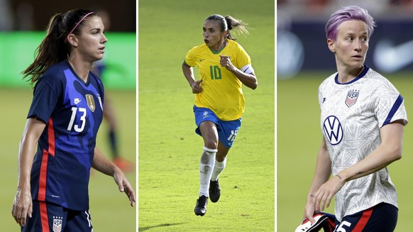 Les trois superstars du football féminin (Morgan, Marta et Rapinoe) seront bien présentes aux JO