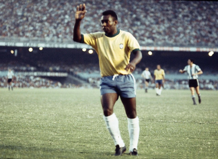 Pele of Brazil is shown during the FIFA World Cup soccer final against Italy at Azteca Stadium in Mexico City, June 21, 1970. Brazil defeated Italy , 4-1. (AP Photo)