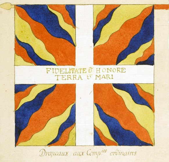 Le drapeau du régiment suisse de Karrer.