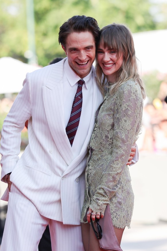 VENICE, ITALY - SEPTEMBER 05: Robert Pattinson and Suki Waterhouse attend the "Primetime" Screening during the 83rd Venice International Film Festival at Sala Grande on September 05, 2026 in ...