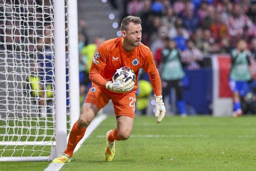 February 24, 2026, Madrid, Madrid, Spain: SIMON MIGNOLET of Club Brujas KV during the Champions League match, second leg of the Play-Off between ATLoTICO DE MADRID and CLUB BRUJAS KV, held on February ...