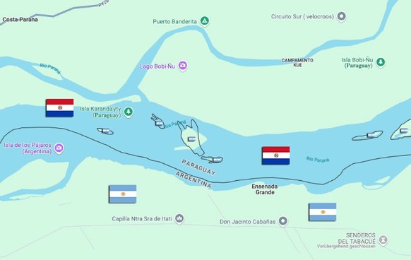 Paraguay Argentinien Rio Parana kürzeste Landesgrenzen der Welt