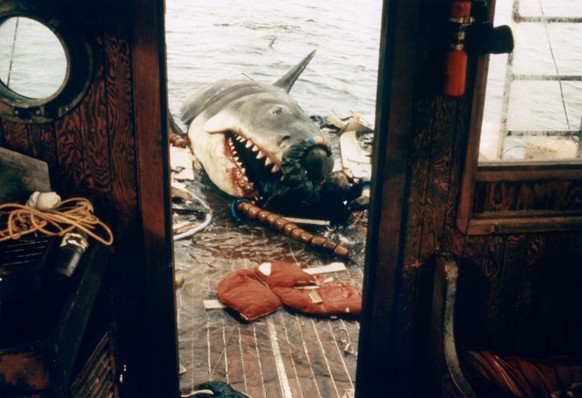 A shark eating Robert Shaw in scene from the classic 1974 Steven Spielberg movie 'Jaws'. (Photo by Screen Archives/Getty Images)