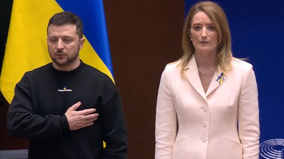 Zelensky au Parlement européen, le 9 février 2023.
