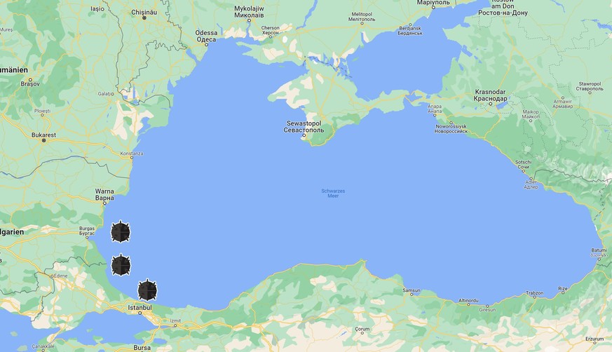 Où des mines marines ont été désamorcées depuis samedi: au large d'Istanbul sur le Bosphore, près d'Igneada à la frontière bulgare, et à 70 kilomètres du Cap Midia, en Roumanie.